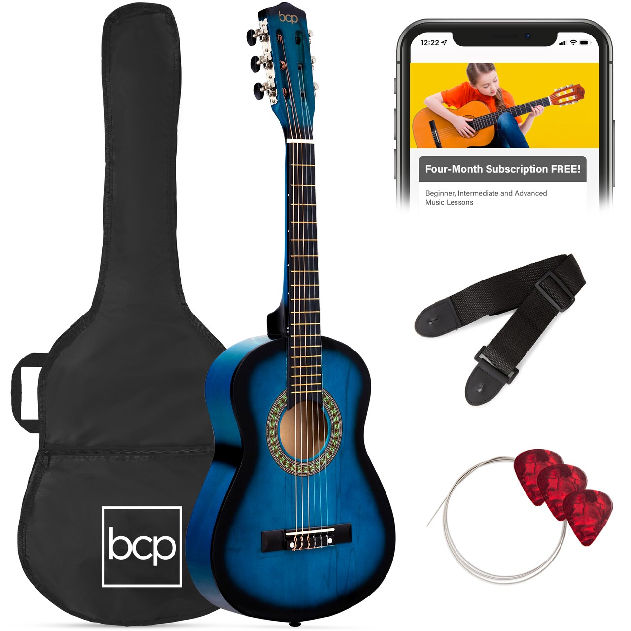 Best Choice Products 30in Kids Acoustic Guitar Beginner Starter Kit with Strap, Case, Strings
